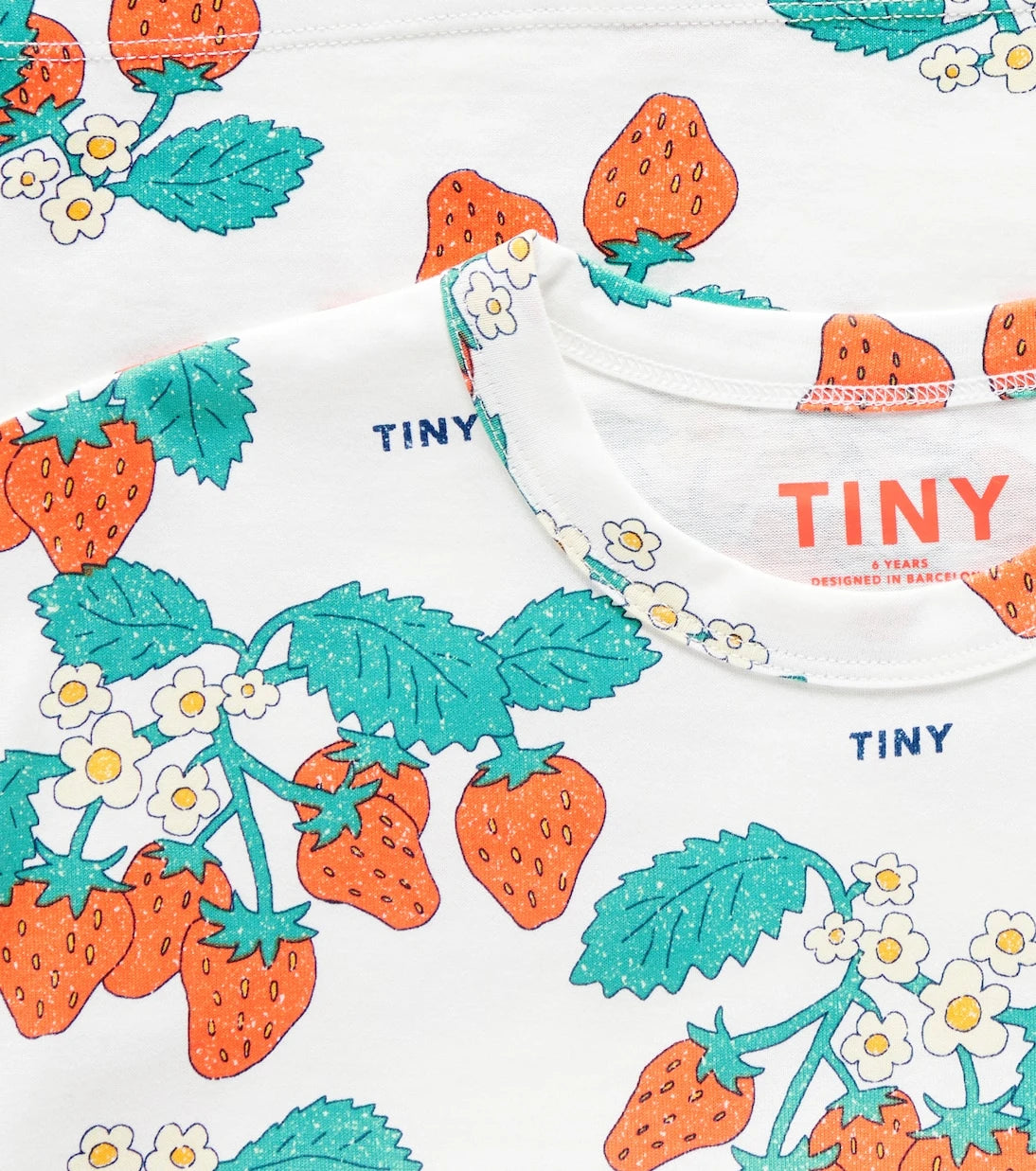 Tinycottons - تي شيرت جيرسي قطني بنقشة الفراولة