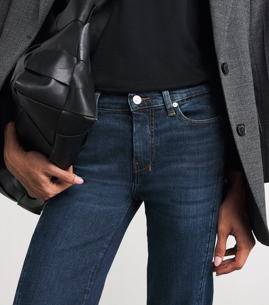 7 For All Mankind Navy Dojo Tailorless Flared Jeans