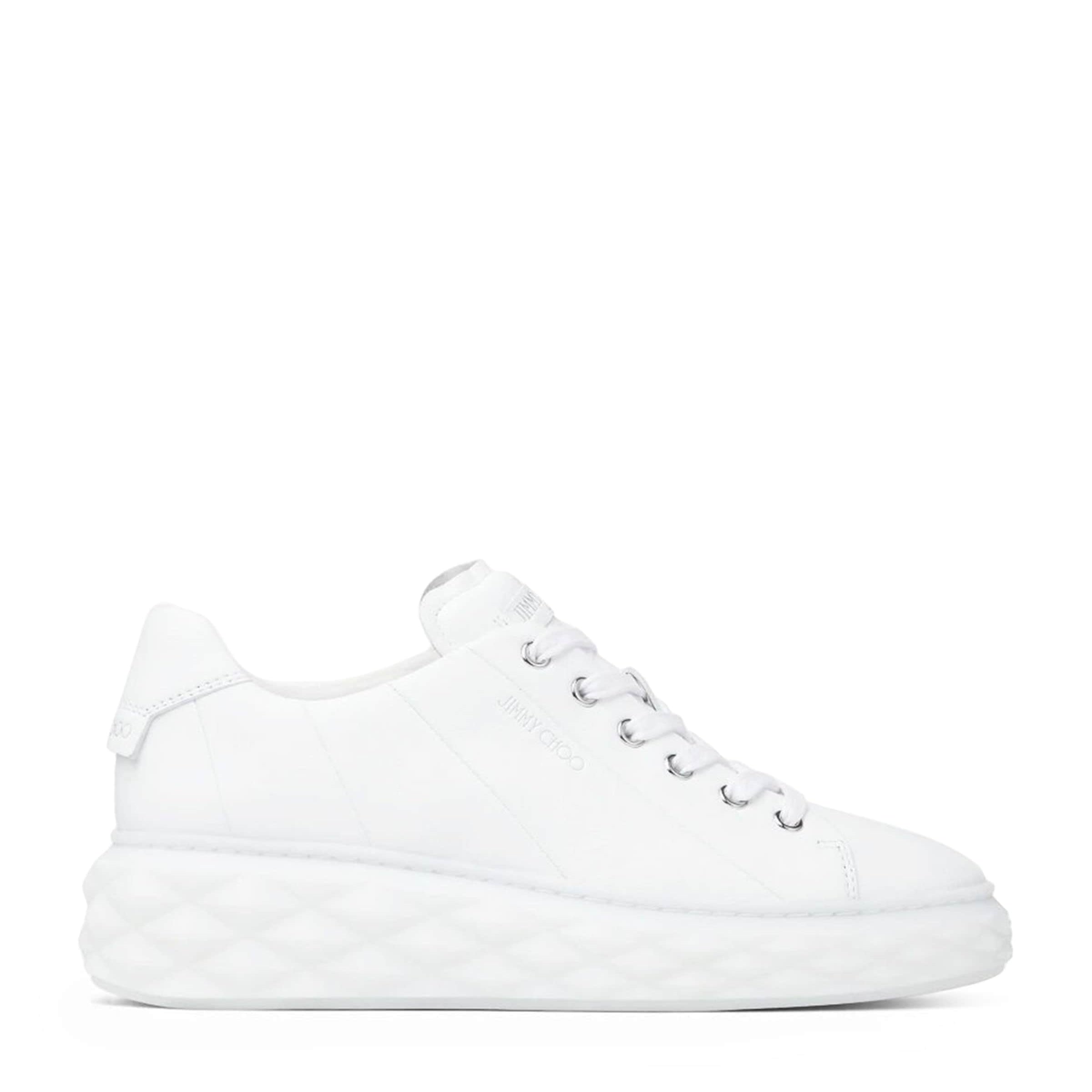 Jimmy Choo White Diamond Light Maxi Leather Sneakers