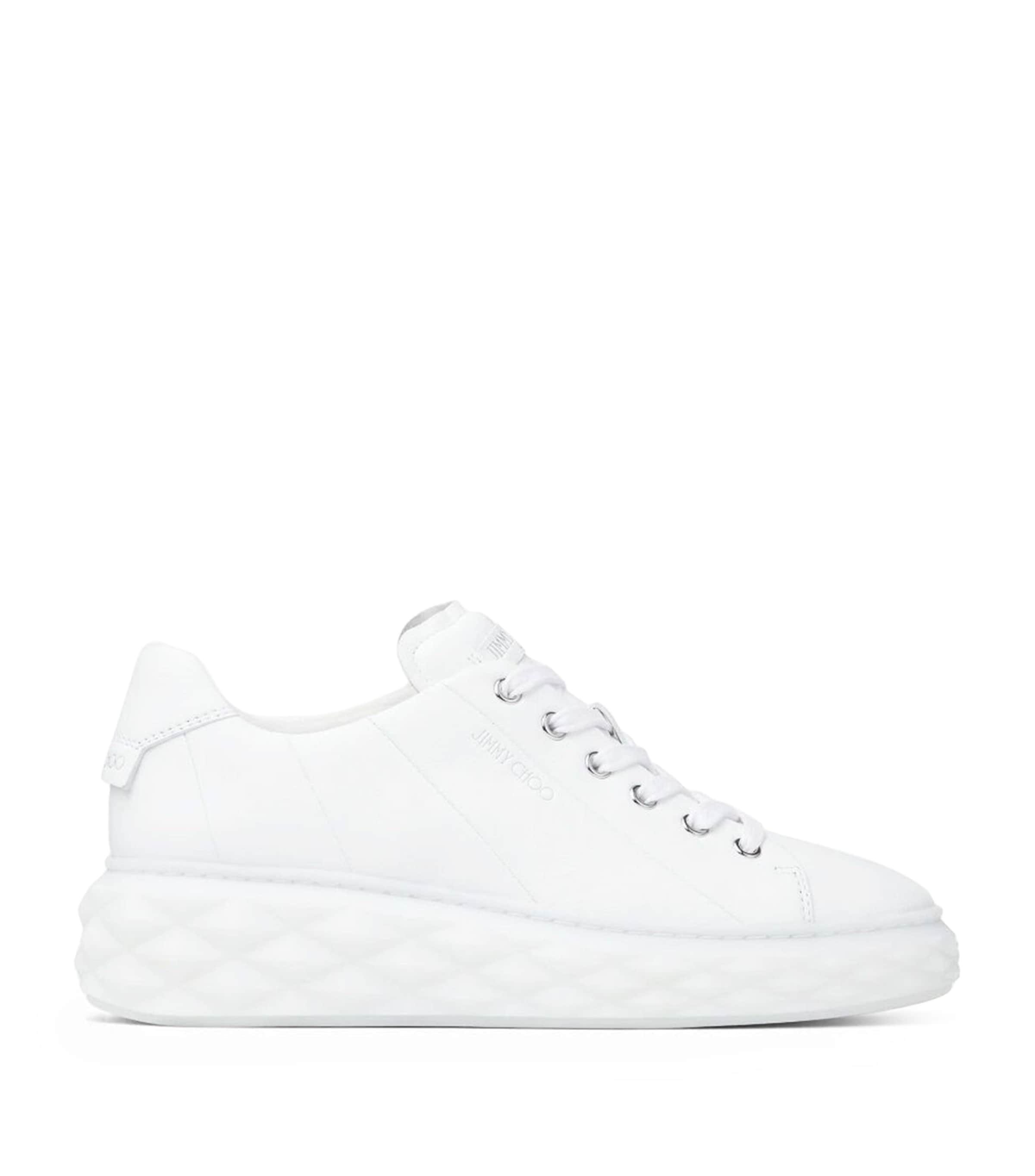Jimmy Choo White Diamond Light Maxi Leather Sneakers