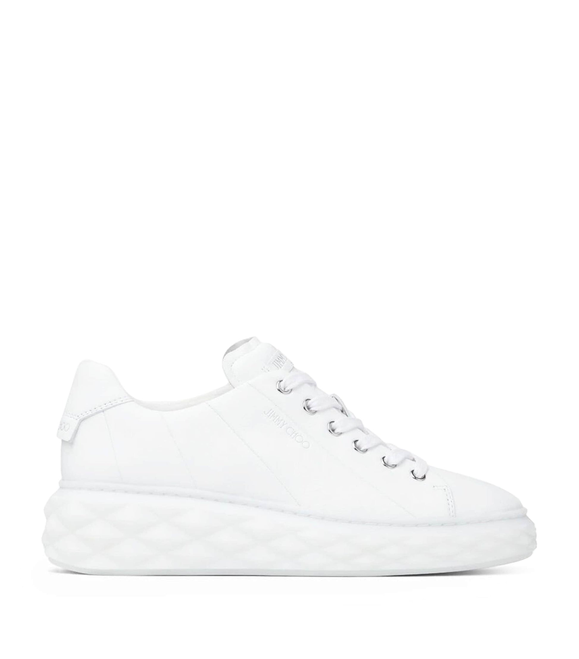 Jimmy Choo White Diamond Light Maxi Leather Sneakers