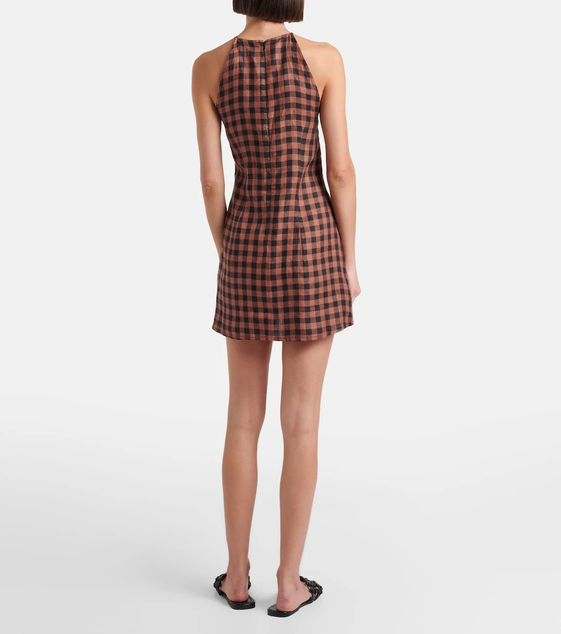 Asceno - Antigua gingham linen minidress