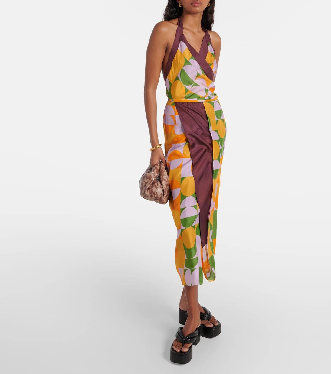 Dries Van Noten - Printed halterneck silk pongee top