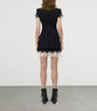 McQueen Black Wool-Lace Mini Skirt