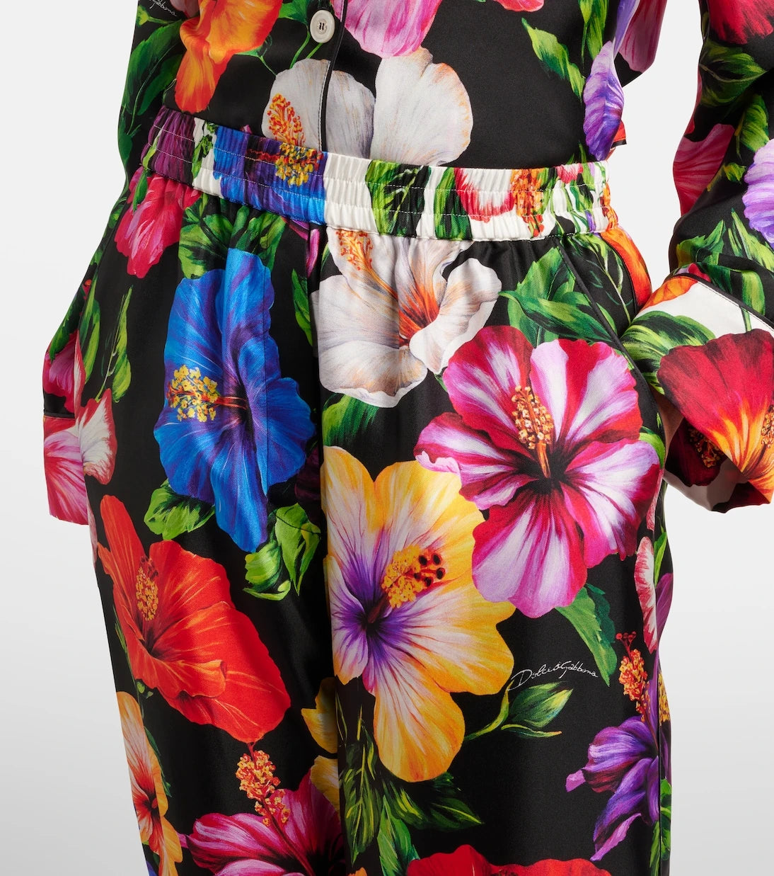 Dolce&Gabbana - Floral silk satin palazzo pants