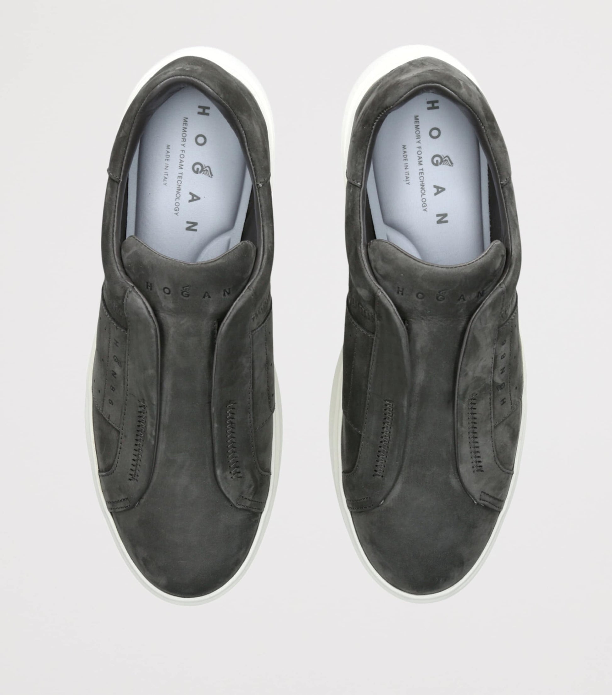 Hogan Grey Suede Fascia Slip-On Sneakers