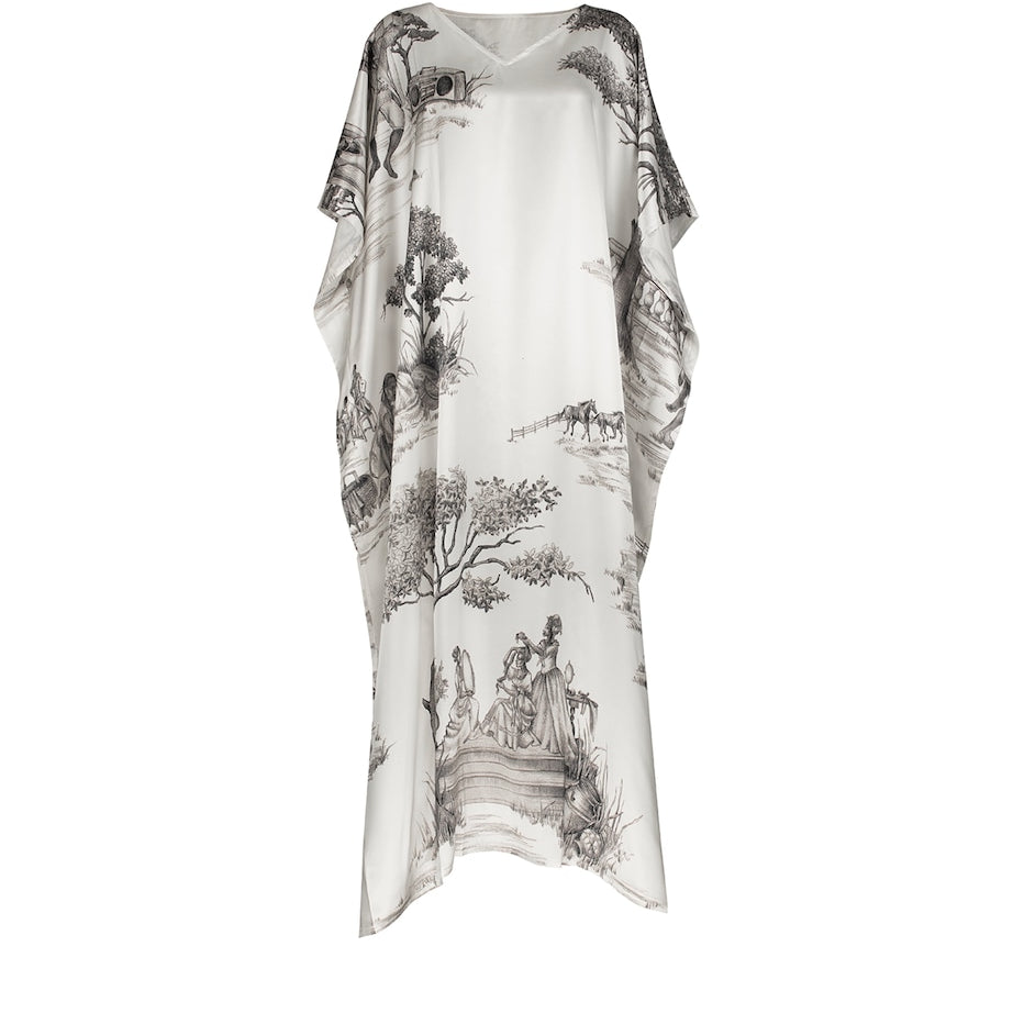 Gingerlily x Sheila Bridges Mulberry Silk Harlem Toile Kaftan