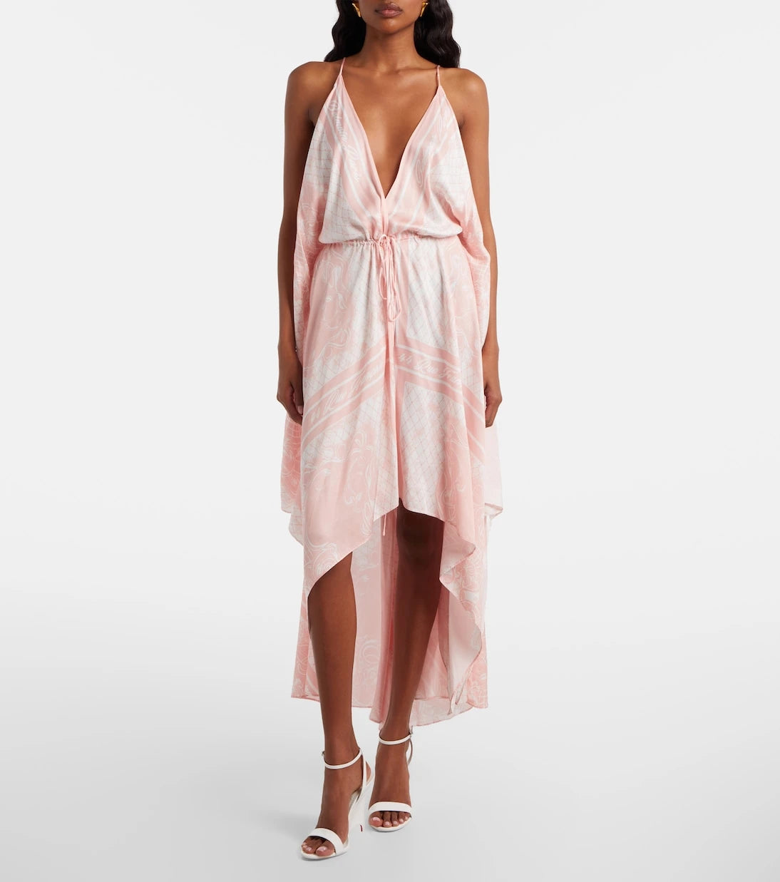 Balmain - Printed asymmetric maxi dress