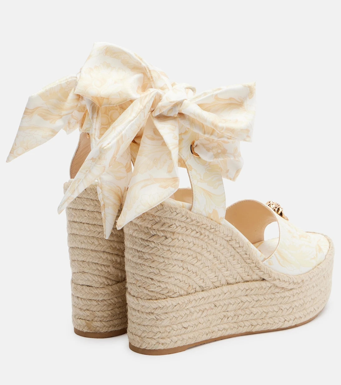 Versace - 120 leather platform espadrille wedges