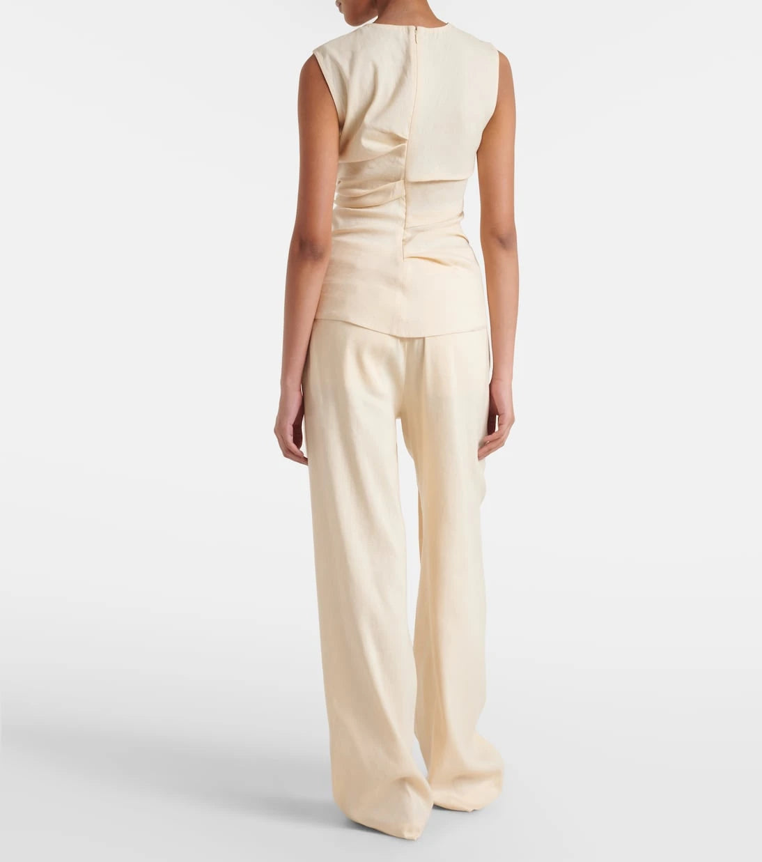 Proenza Schouler - White Label Anoushka ruched linen-blend top