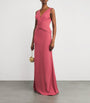 Pink V-Neck Criss-Cross Gown
