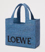 LOEWE Blue x Paula's Ibiza Small Raffia Font Tote Bag