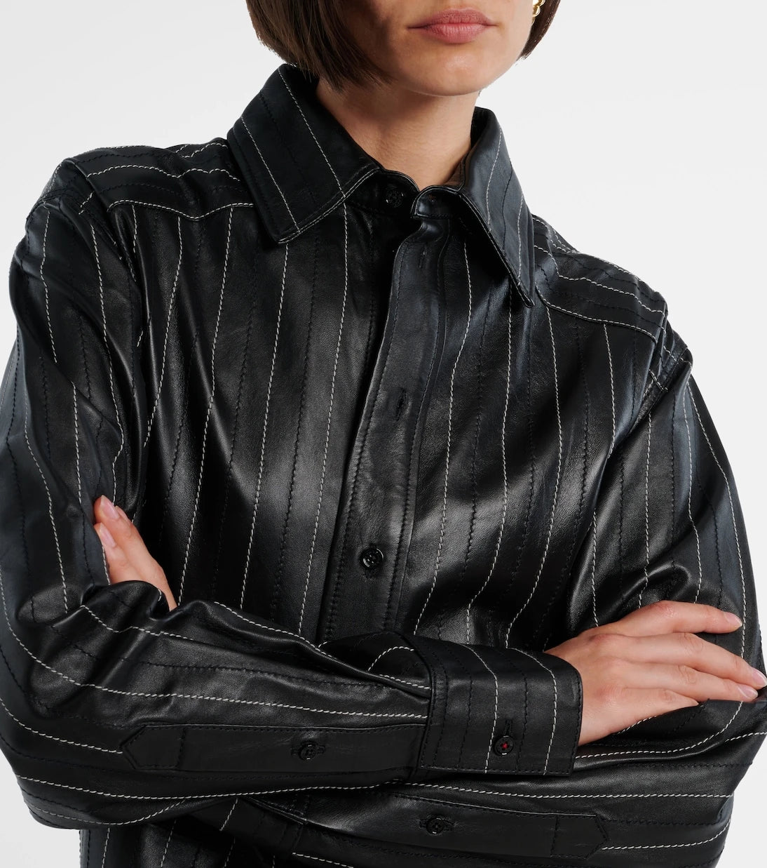 Victoria Beckham - Belted leather jacket