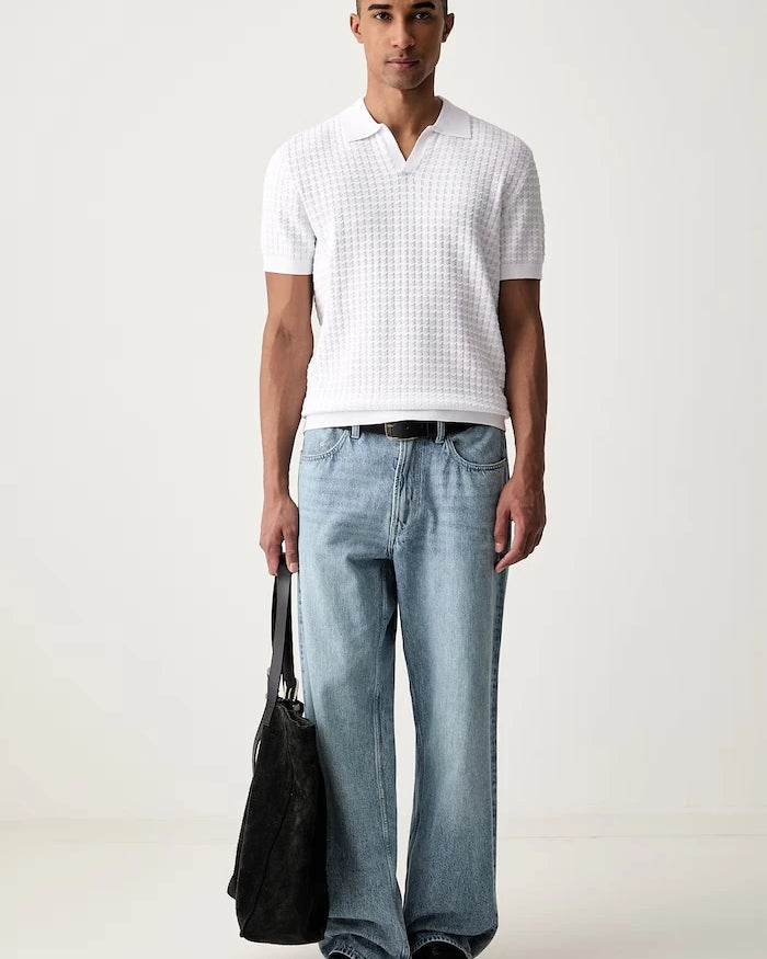 Yaka detaylı erkek Guess viskozlu polo tişört