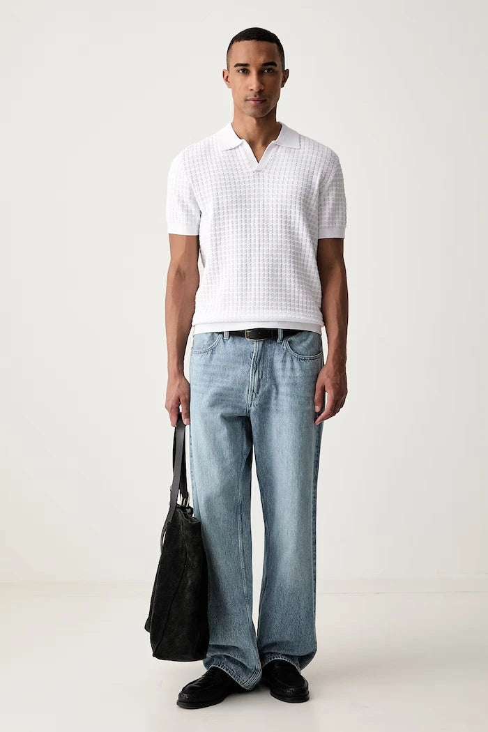 Yaka detaylı erkek Guess viskozlu polo tişört