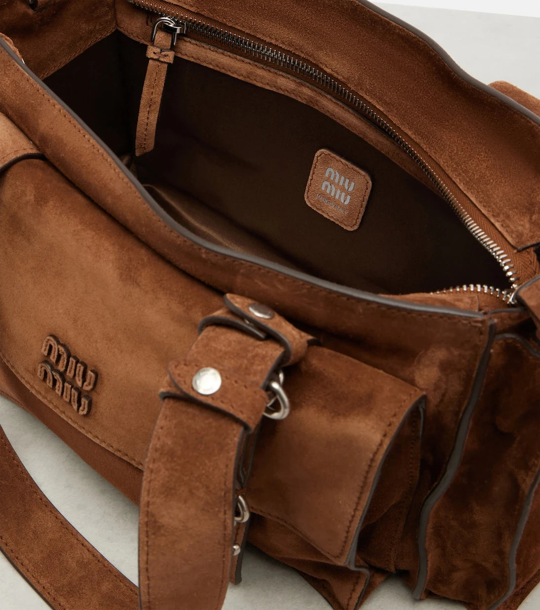 Miu Miu - Utilitaire suede shoulder bag