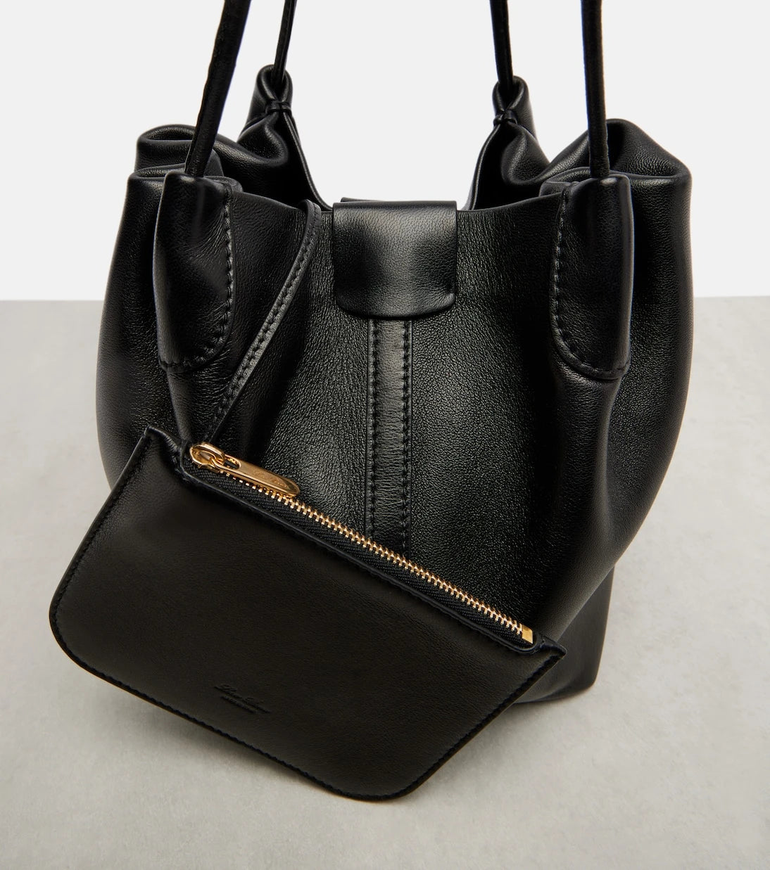 Loro Piana - Bale Softy Small leather bucket bag