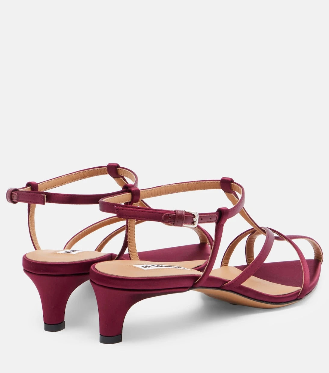 Jil Sander - Cage satin and leather sandals
