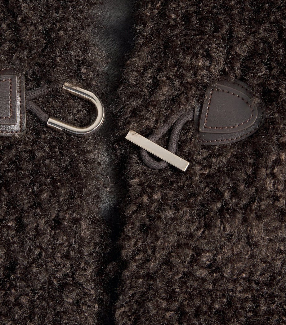 Maje Brown Faux Shearling Bomber Jacket