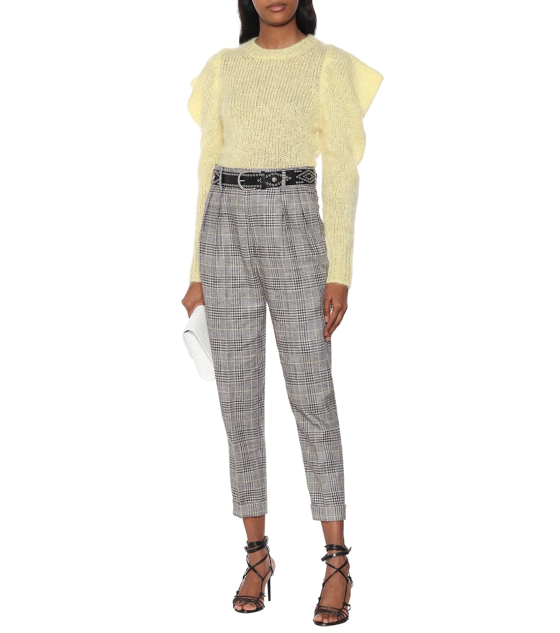 Isabel Marant - Ceyo checked high-rise slim pants