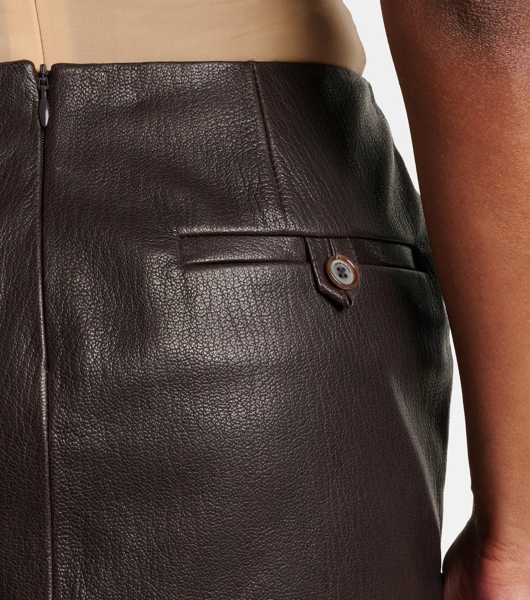 Magda Butrym - Floral-appliqué leather miniskirt