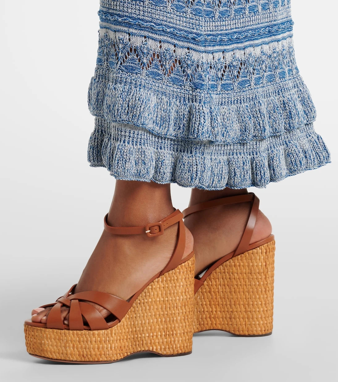 Aquazzura - Copacabana leather wedge sandals