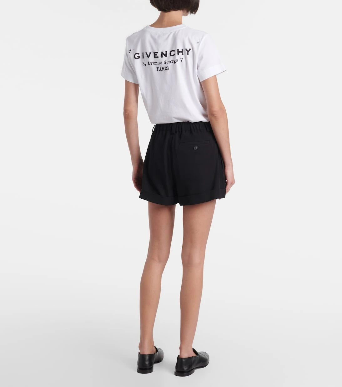 Givenchy - Pleated wool grain de poudre shorts