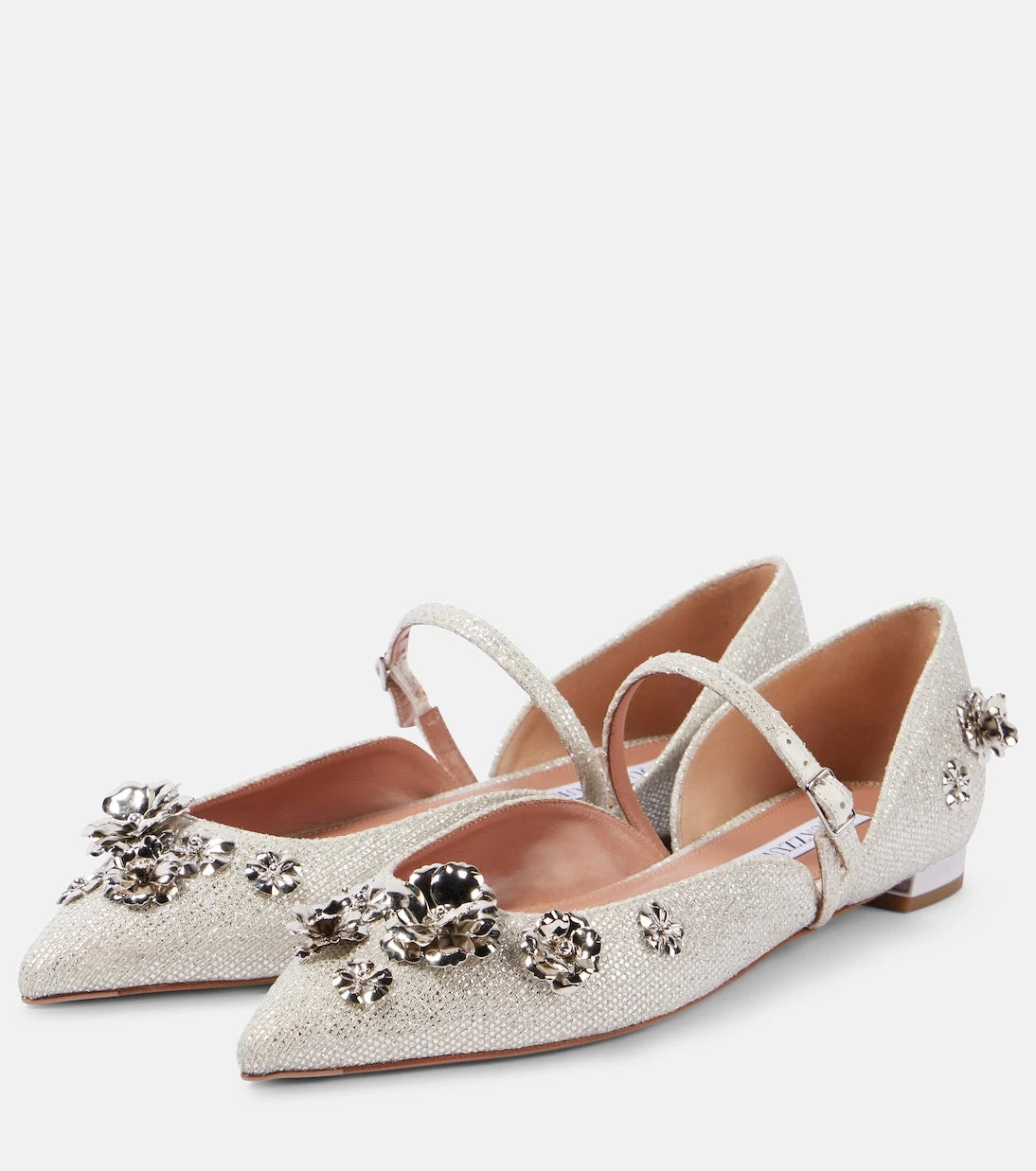 Aquazzura - حذاء باليه Bloom مزين