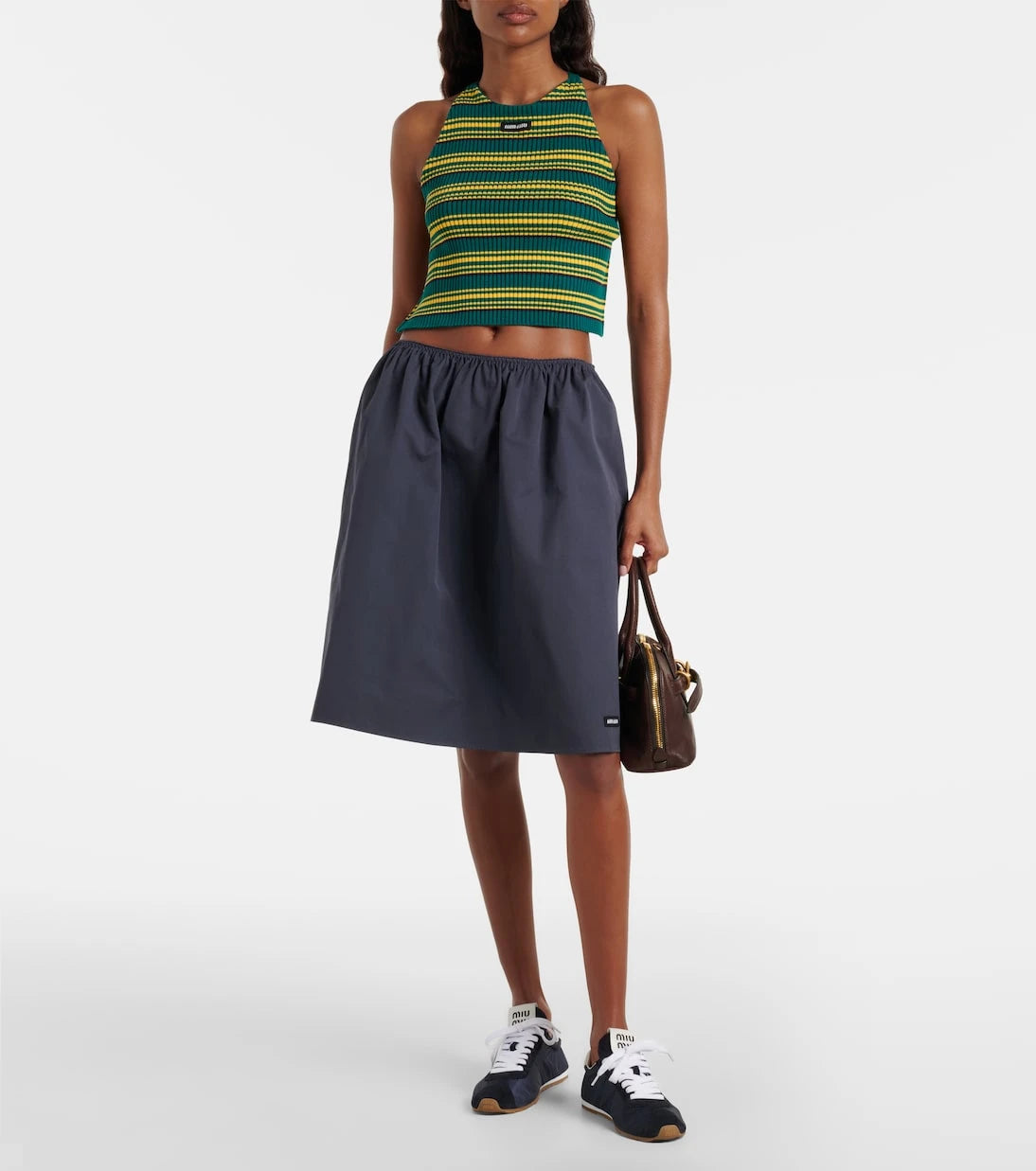 Miu Miu - Plume suede-trimmed sneakers