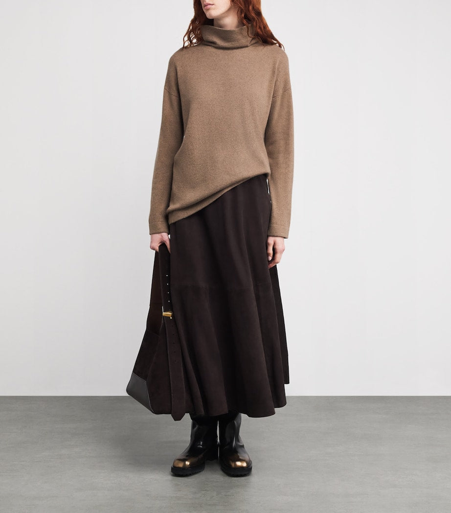 Colombo Brown Cashmere Rollneck Sweater