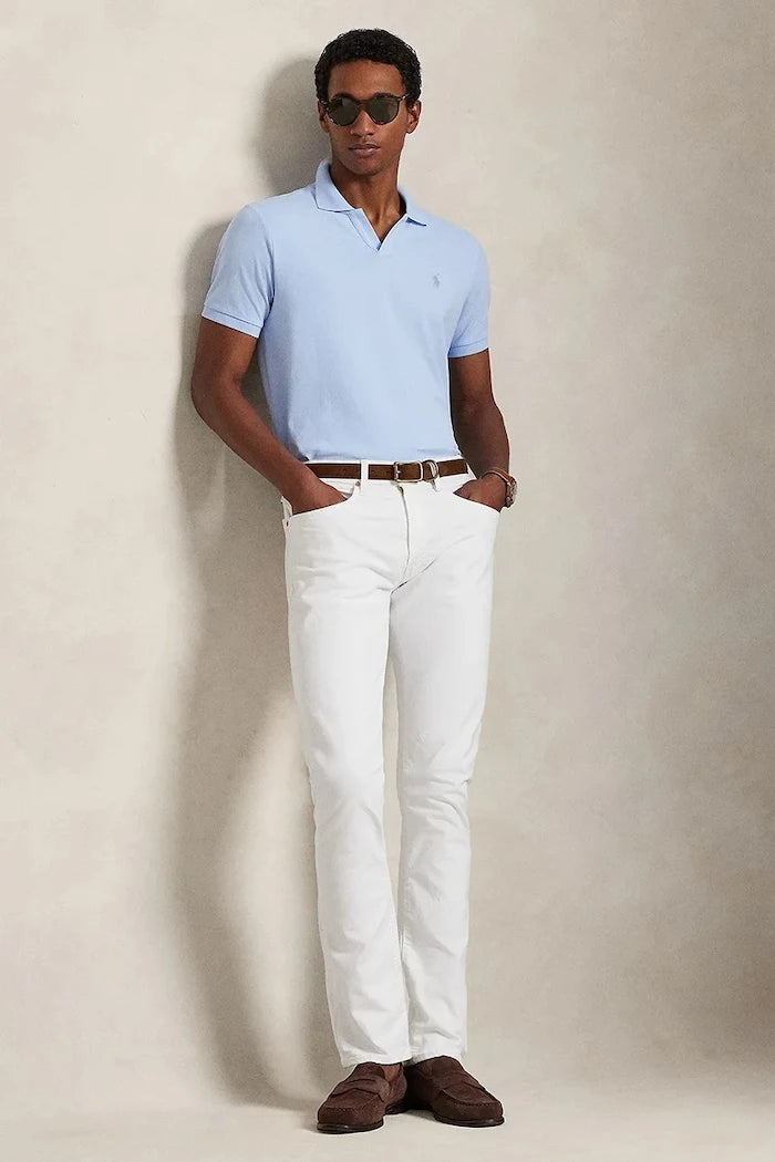 Памучна тениска с яка Polo Ralph Lauren