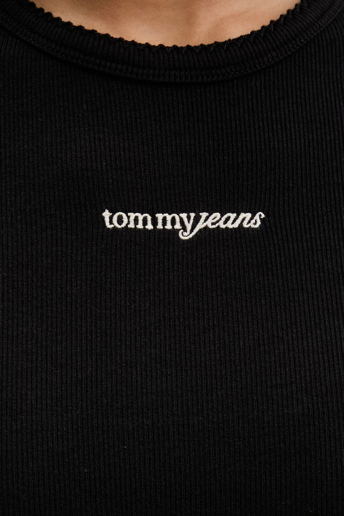 Tommy Jeans kadın pamuklu elastan tişört