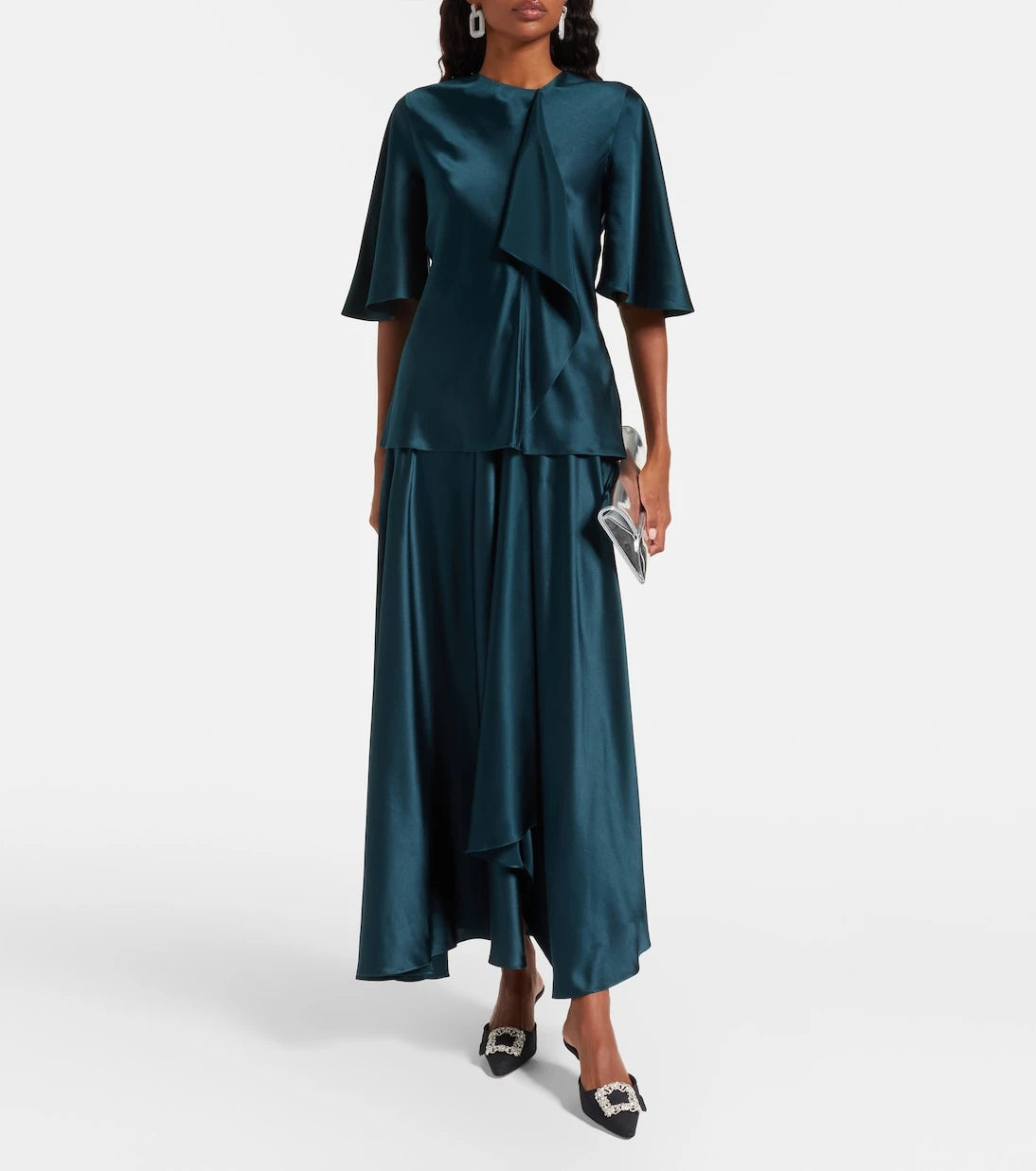 Roksanda - Naiara draped silk satin top