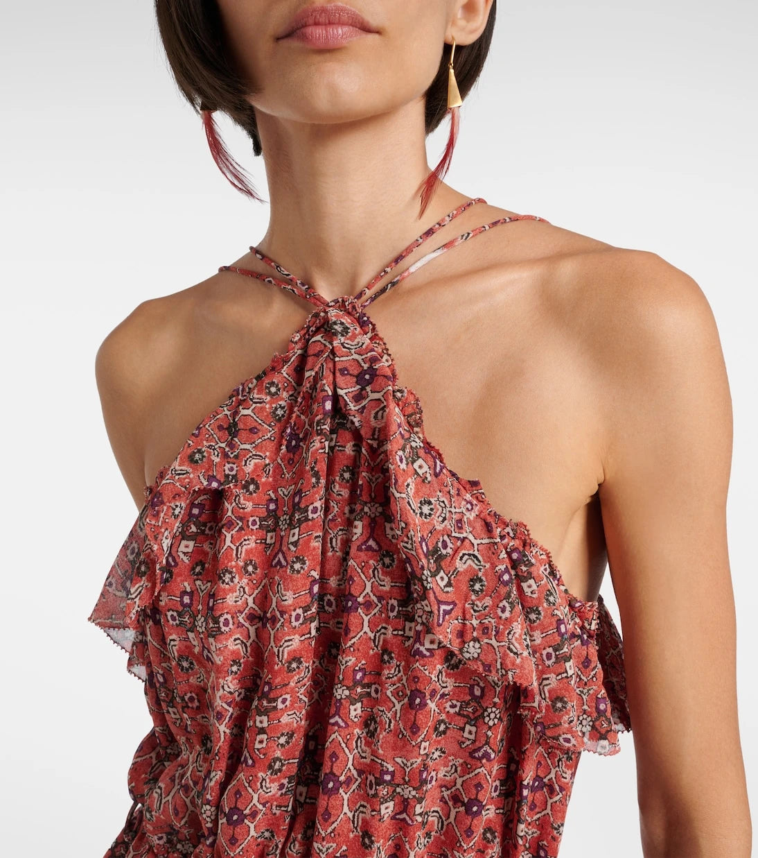 Marant Etoile - Betty gathered  semi-sheer minidress