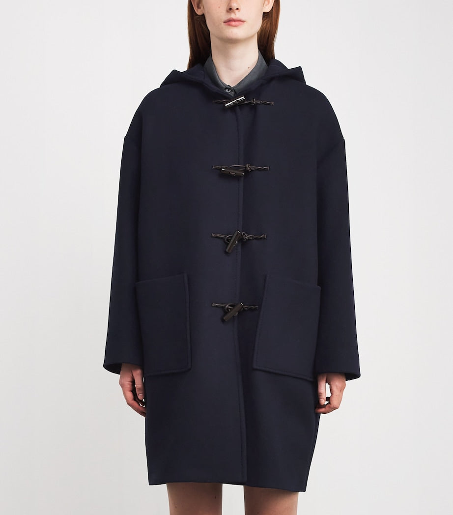 MAX&Co. Blue Wool-Blend Duffle Coat