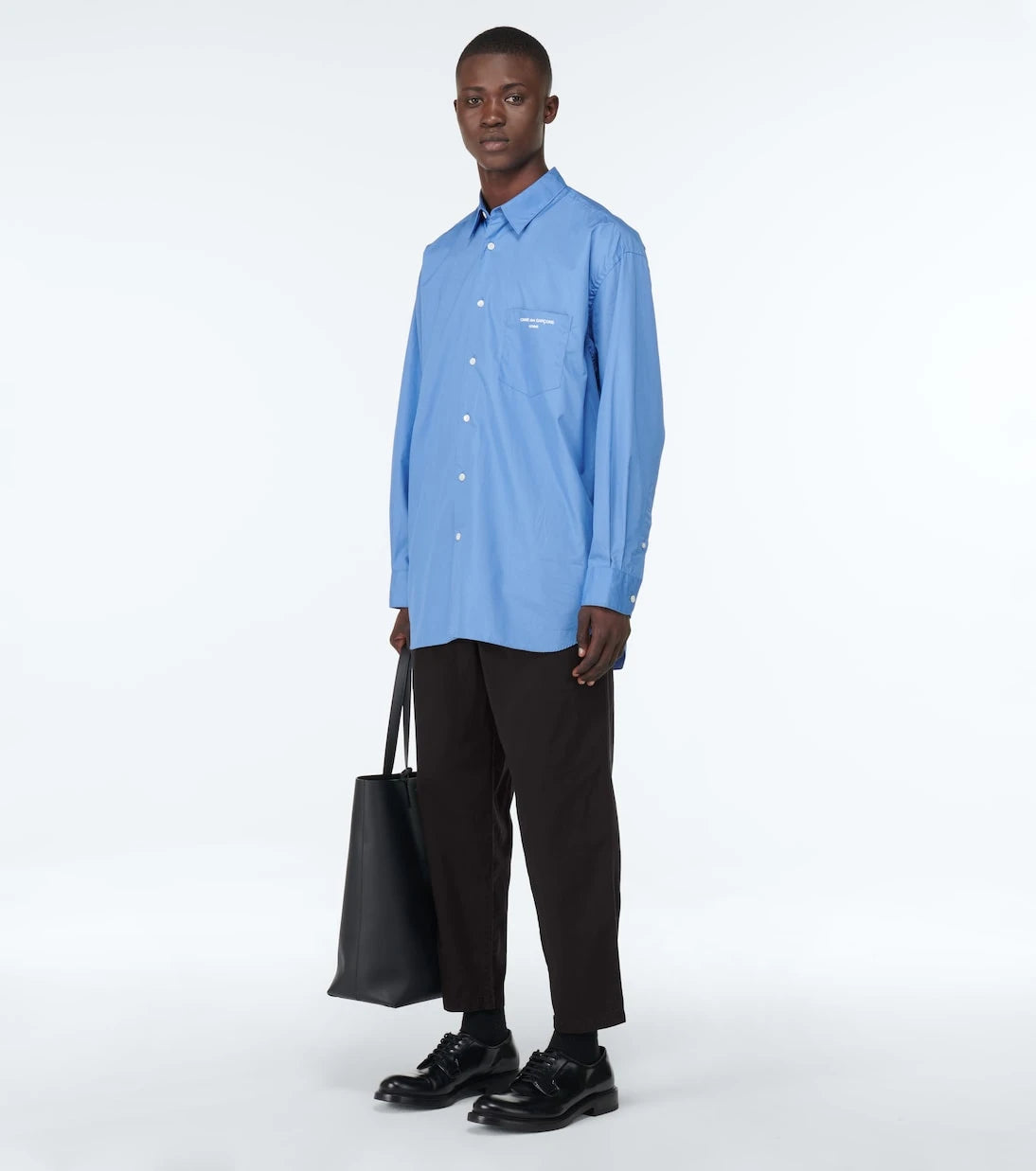 Comme des Garçons Shirt - بنطلون من مزيج القطن بحواف غير منسوجة