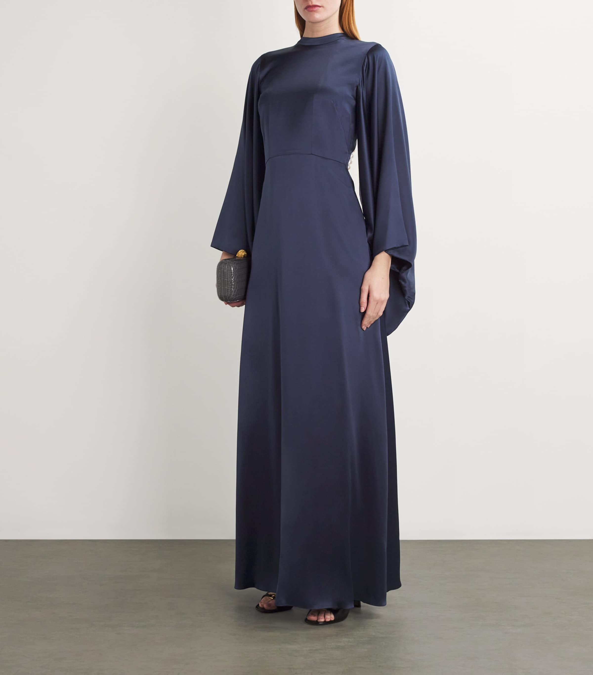 E.STOTT Navy Silk-Crystal Cleo Gown