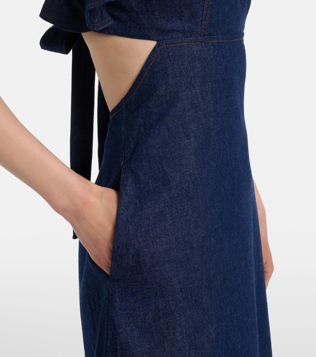 Zimmermann - Aster ruffled denim midi dress
