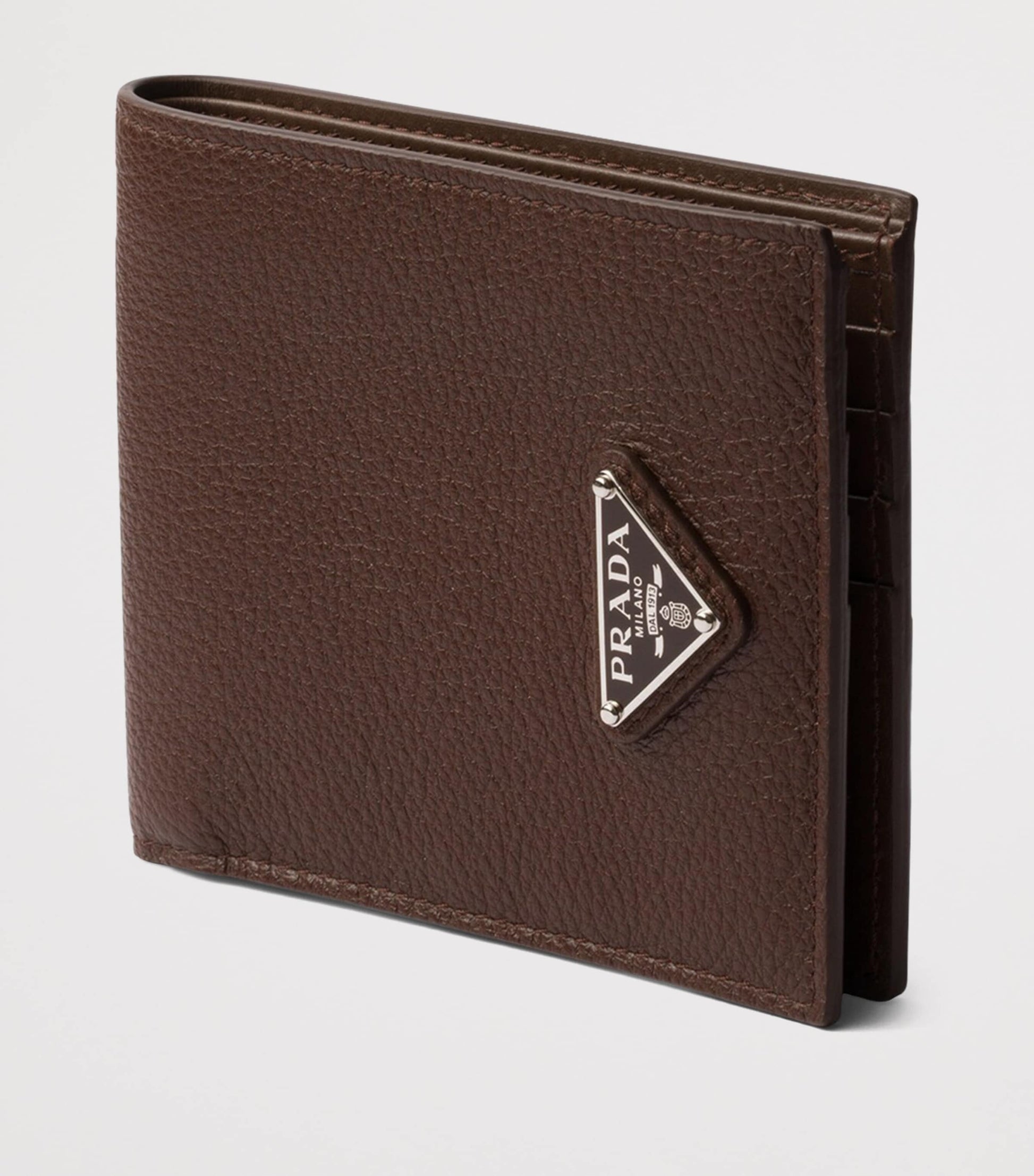 Prada Grained Leather Triangle Wallet