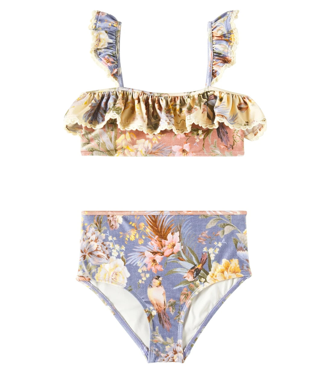 Zimmermann Kids - Tallow floral ruffled bikini