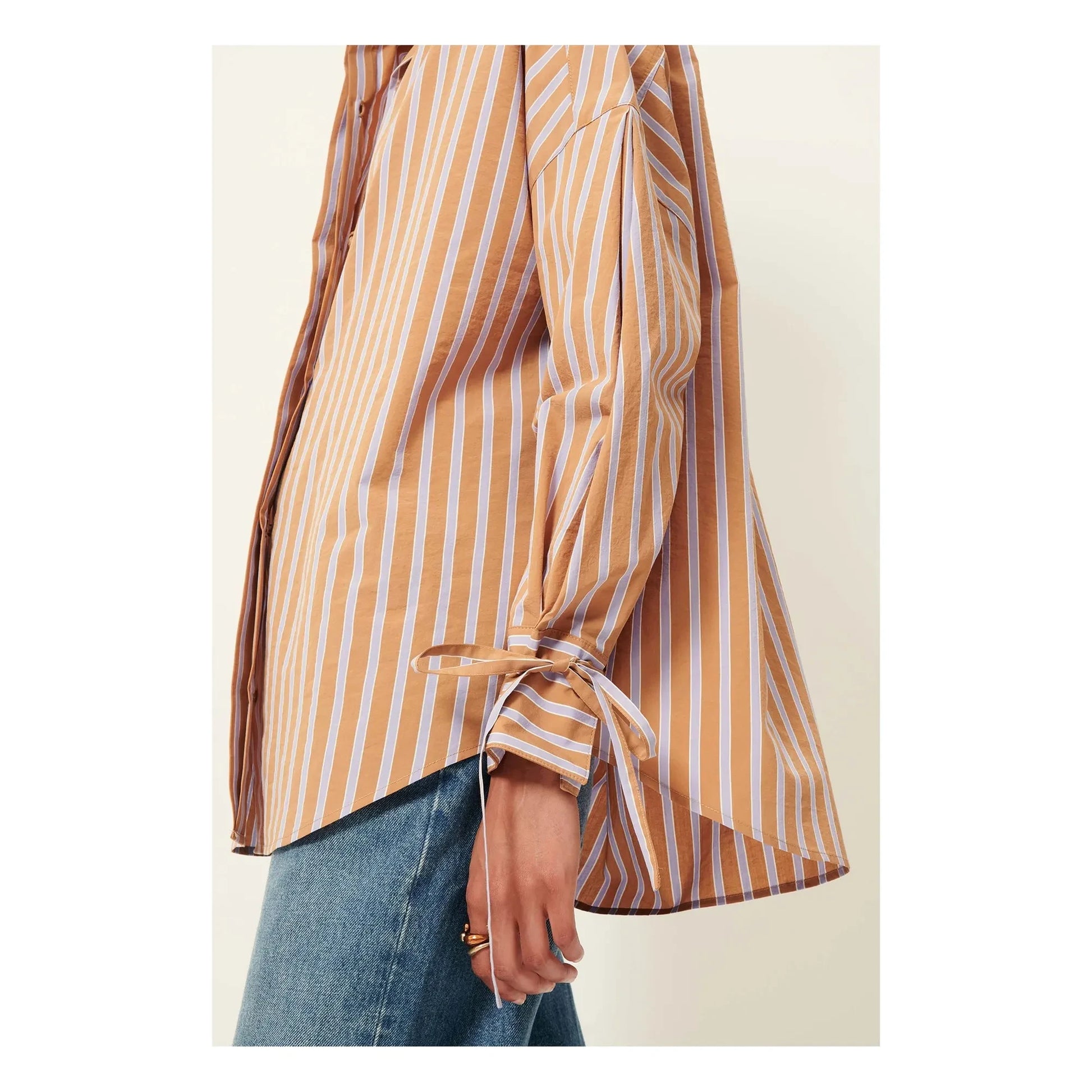 Sessùn - Armando Cotton Stripe Shirt | Terracotta