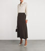 Tory Burch Brown Jersey Belted Maxi Skirt