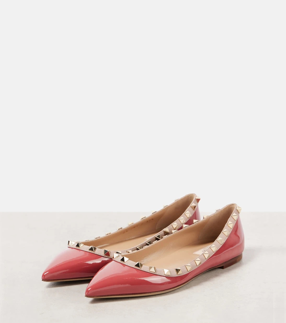 Valentino Garavani - Rockstud patent leather ballet flats