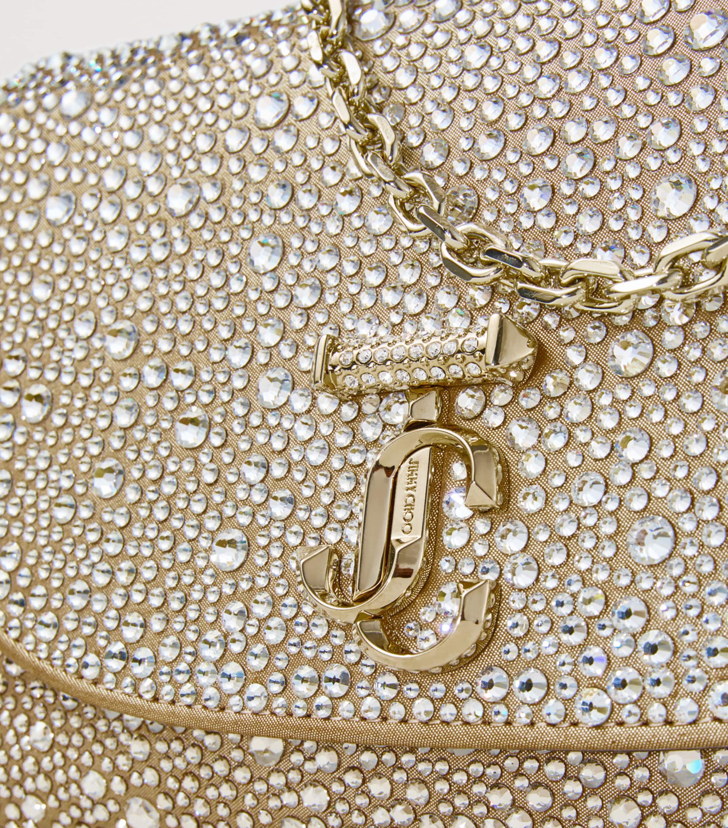 Jimmy Choo Gold Crystal-Embellished Curve Clutch Bag