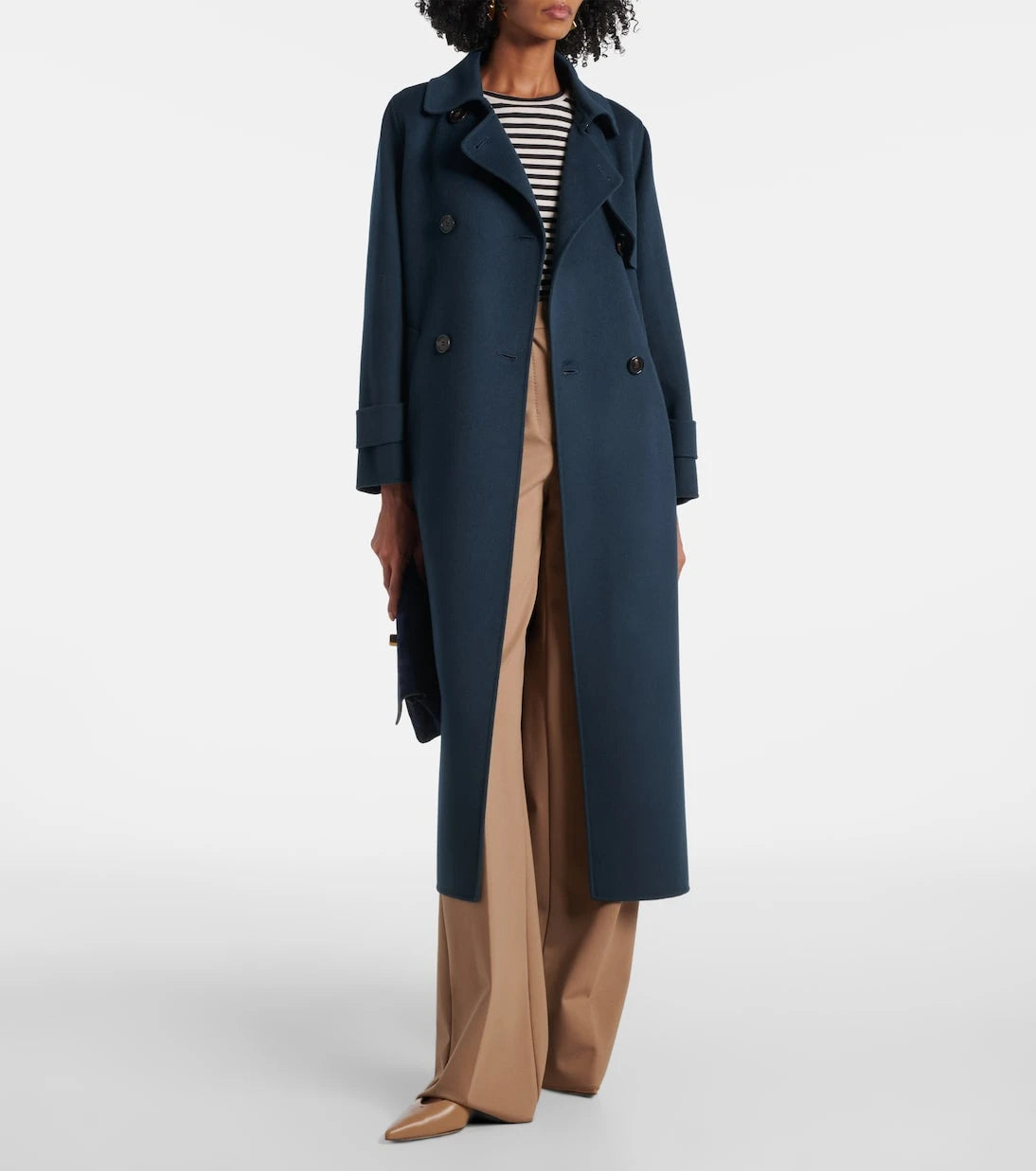 'S Max Mara - معطف من الصوف البكر بحزام