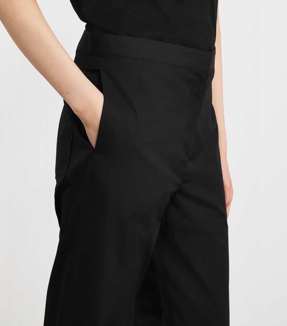Toteme Black Organic Cotton Twisted Seam Trousers