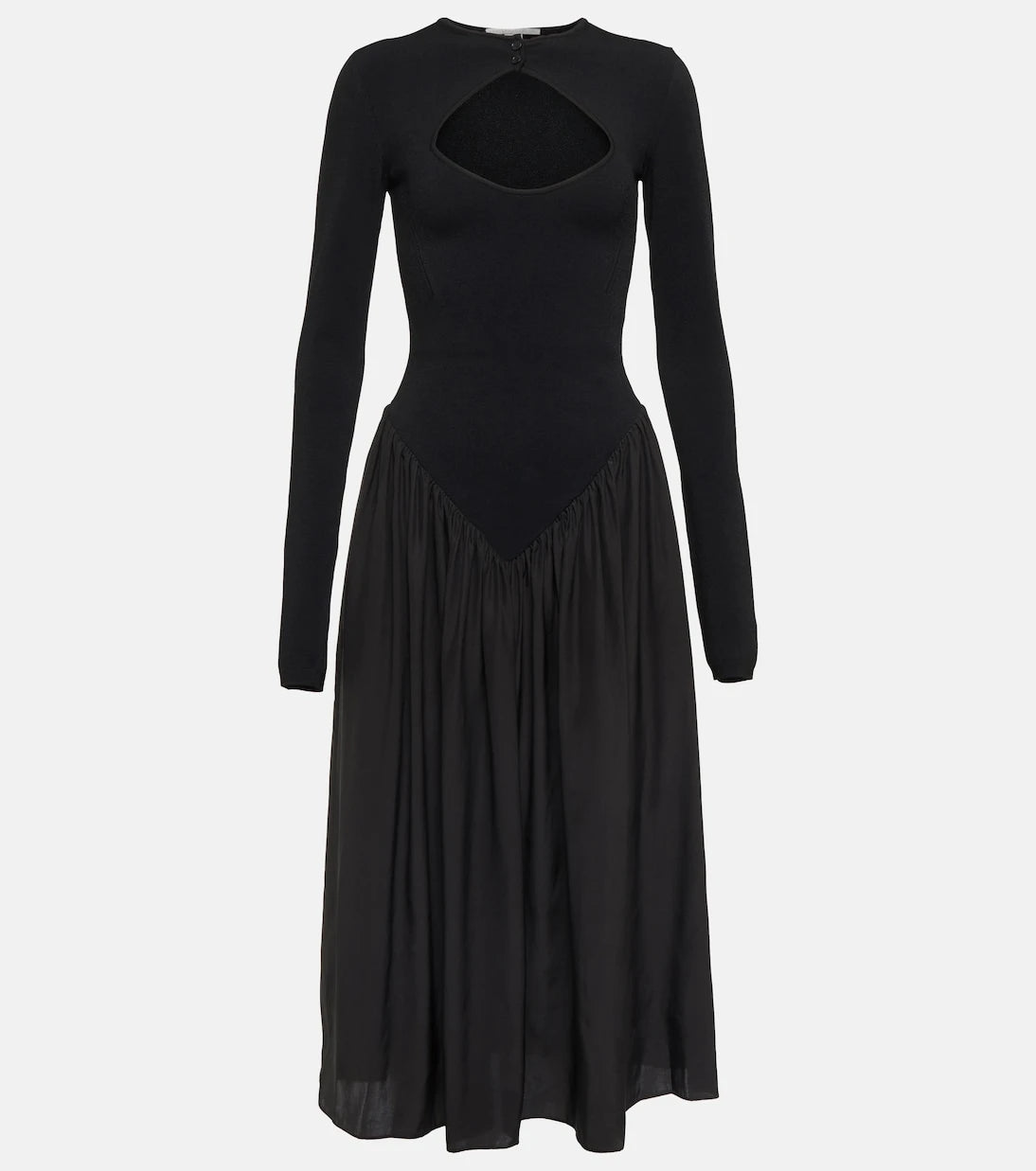Stella McCartney - Cutout silk-trimmed midi dress