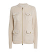 Ivory Wool-Down Panelled Cardigan
