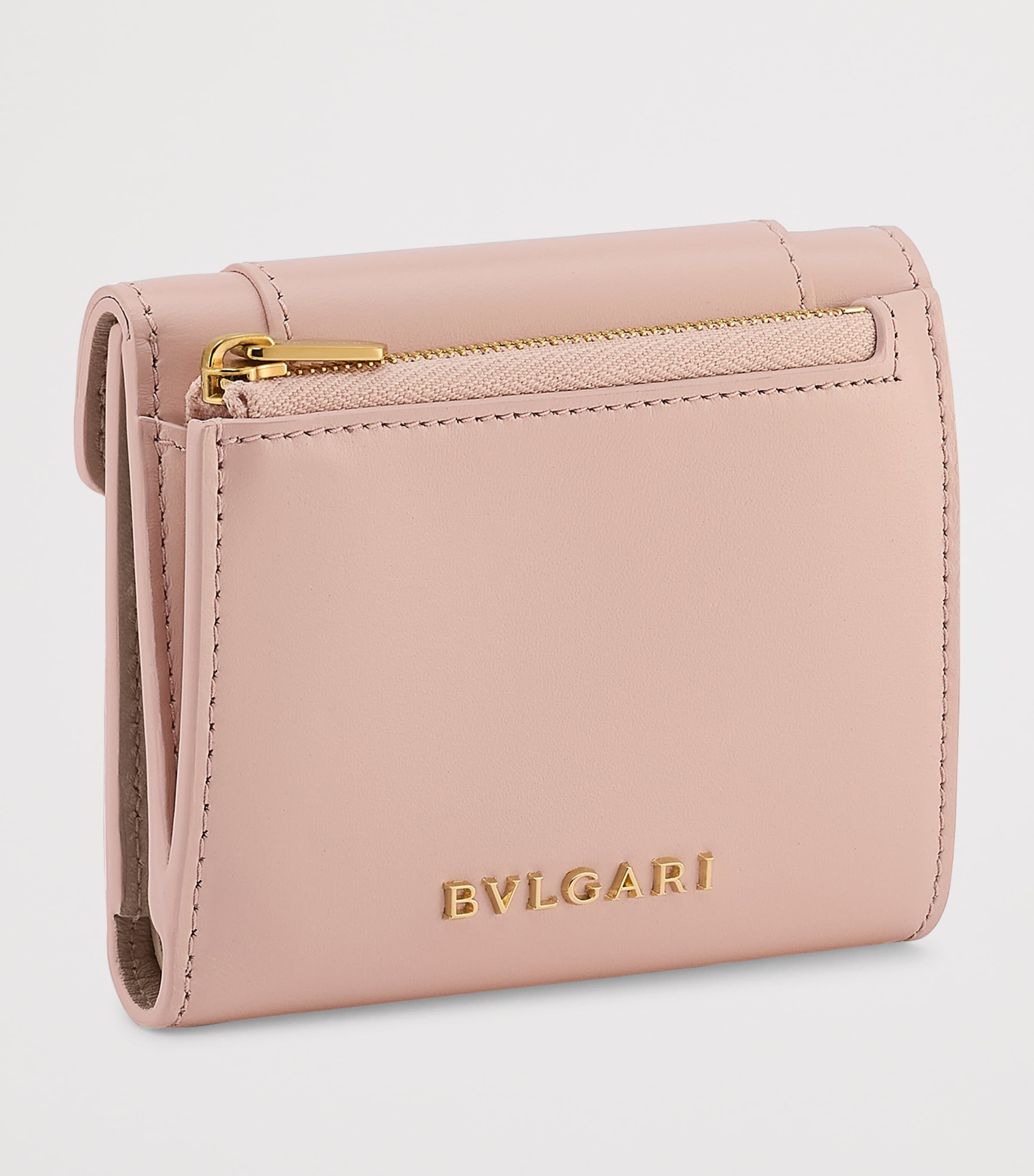 Bvlgari Pink Leather Serpenti Forever Compact Wallet