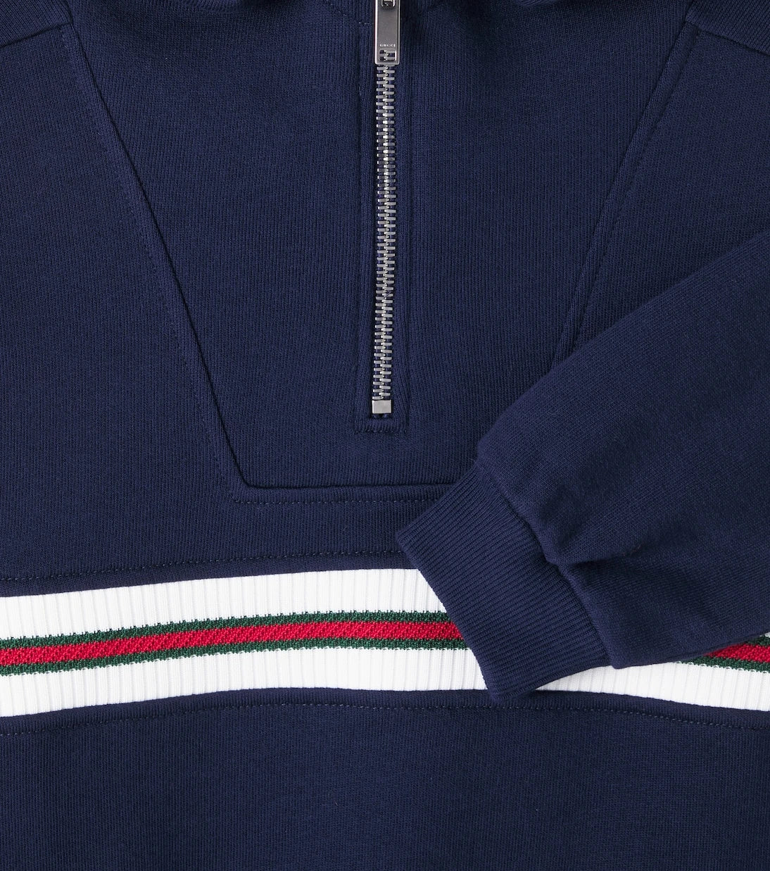 Gucci Kids - Web Stripe cotton half-zip hoodie